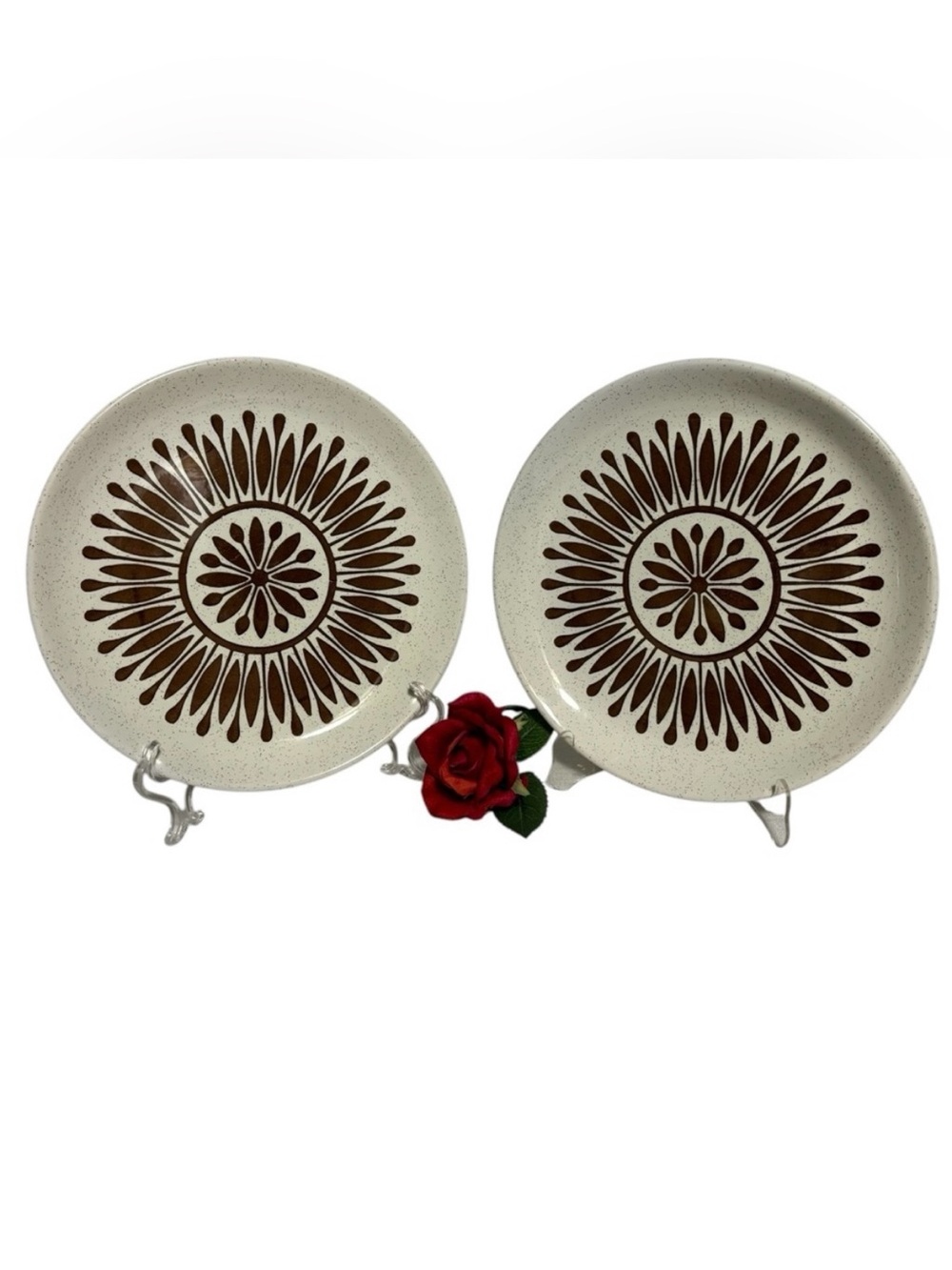 VTG 80s Biltons brown geometric ironstone MCM dinner plate Staffordshire England